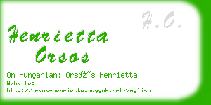 henrietta orsos business card